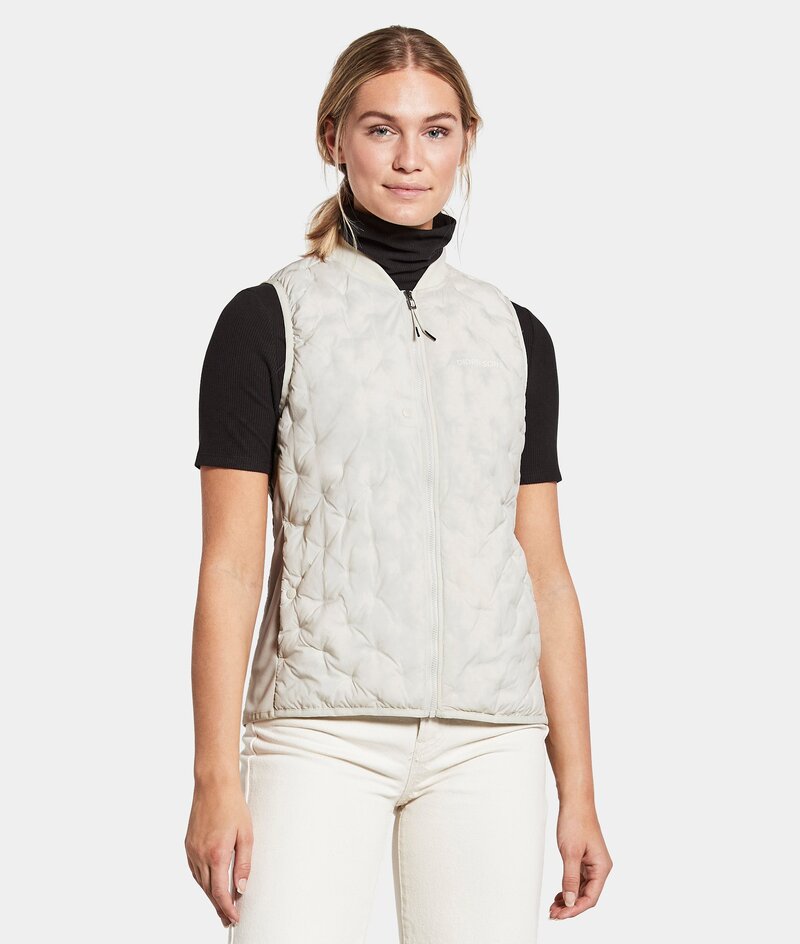 Romy Lightweight Vest Women Silver White - Didriksons