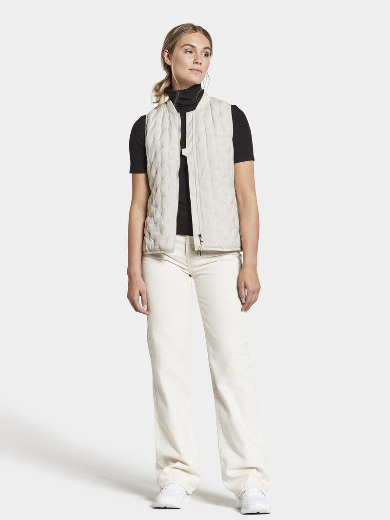 Romy Lightweight Vest Women Silver White - Didriksons