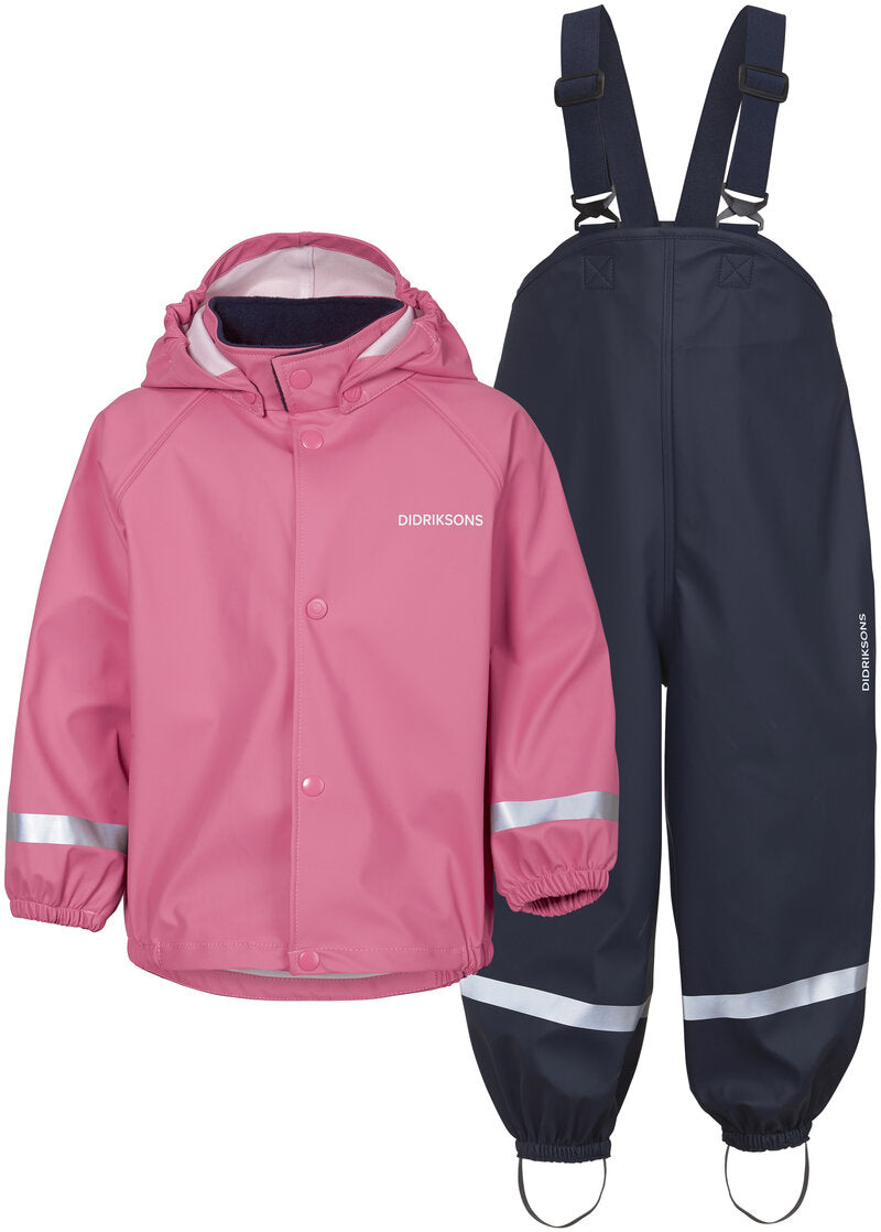 Slaskeman 6 Unlined Rain Set Kids Pink - Didriksons