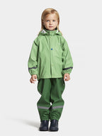 Slaskeman 8 unlined rain set Kids Green Pod Didriksons