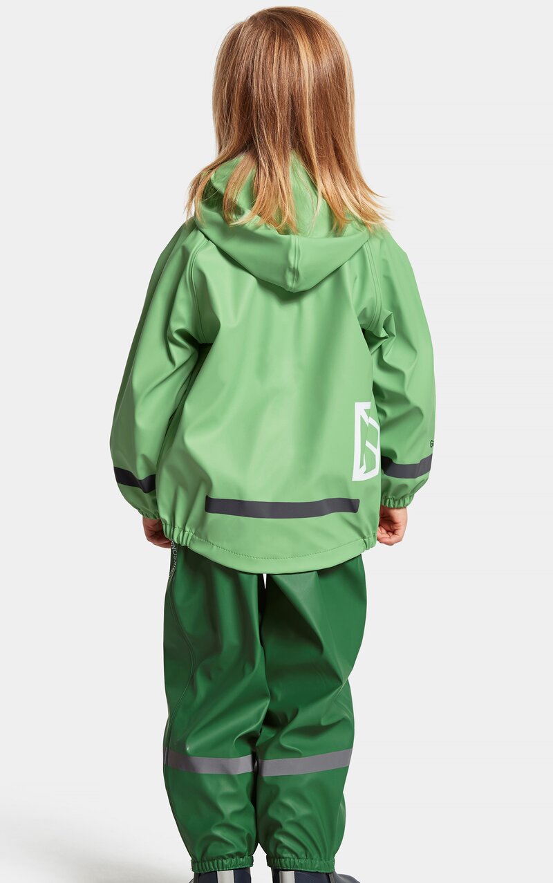 Slaskeman 8 unlined rain set Kids Green Pod Didriksons
