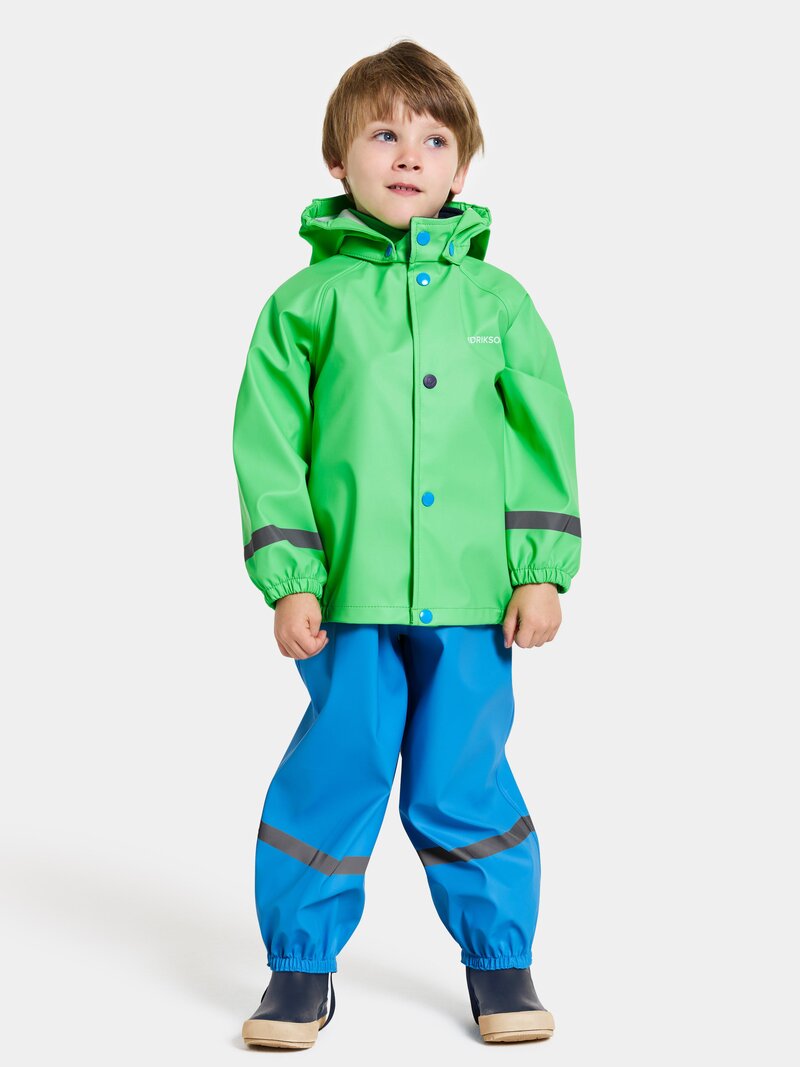 Slaskeman Unlined Rain Set Kids Frog Green Didriksons