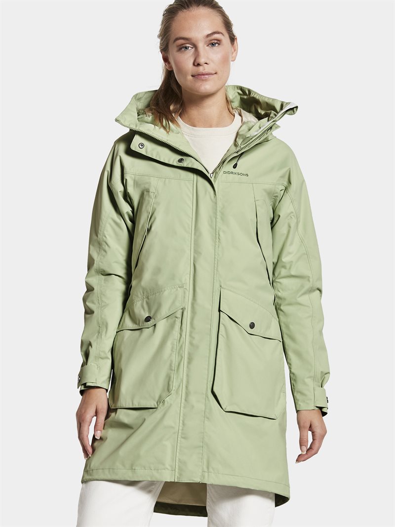 Didriksons Thelma Shell Coat 7 Women Light Green - Didriksons