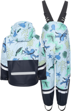 Waterman Unlined Rain Set Kids Ocean Multi Blue Didriksons