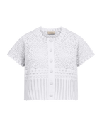 Dodo Kortärmad Cardigan Dam Brilliant White | Smilebutiken - Freequent
