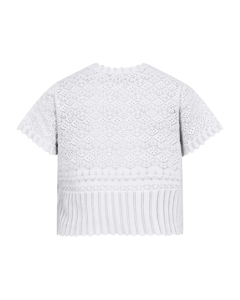 Dodo Short Sleeve Cardigan Women Brilliant White | Smilebutiken - Freequent