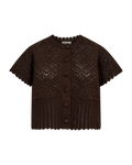 Dodo Kortärmad Cardigan Dam Coffee Bean | Smilebutiken - Freequent