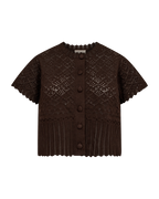 Dodo Short Sleeve Cardigan Women Coffee Bean | Smilebutiken - Freequent