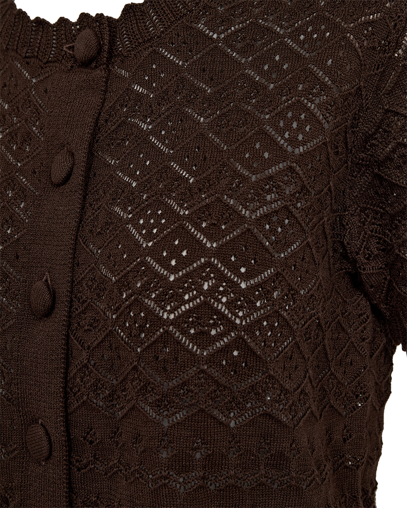 Dodo Short Sleeve Cardigan Women Coffee Bean | Smilebutiken - Freequent