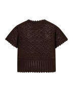 Dodo Short Sleeve Cardigan Women Coffee Bean | Smilebutiken - Freequent