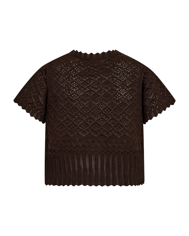 Dodo Short Sleeve Cardigan Women Coffee Bean | Smilebutiken - Freequent