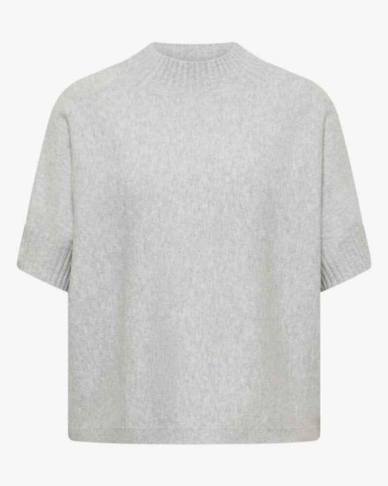 Dolman Kortärmad Stickad Tröja Dam Grå Light Grey Cecil | Smilebutiken - Cecil