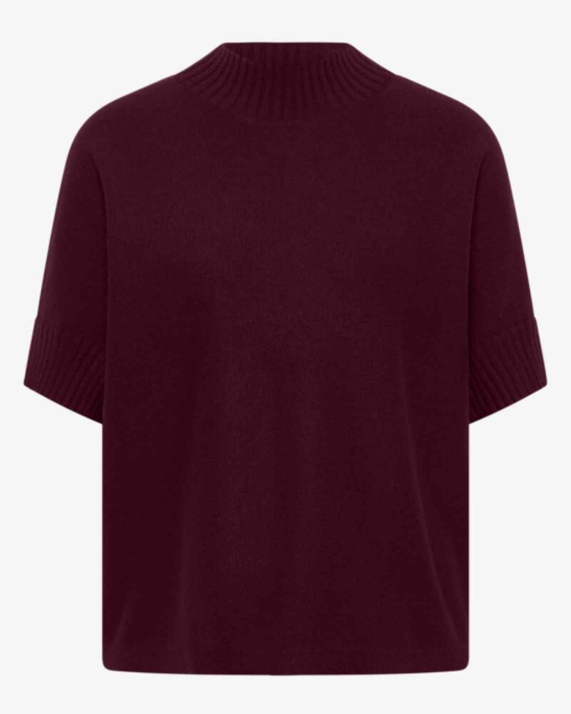 Dolman Kortärmad Stickad Tröja Dam Vinröd Red Wine Cecil | Smilebutiken - Cecil