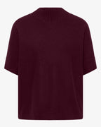 Dolman Kortärmad Stickad Tröja Dam Vinröd Red Wine Cecil | Smilebutiken - Cecil