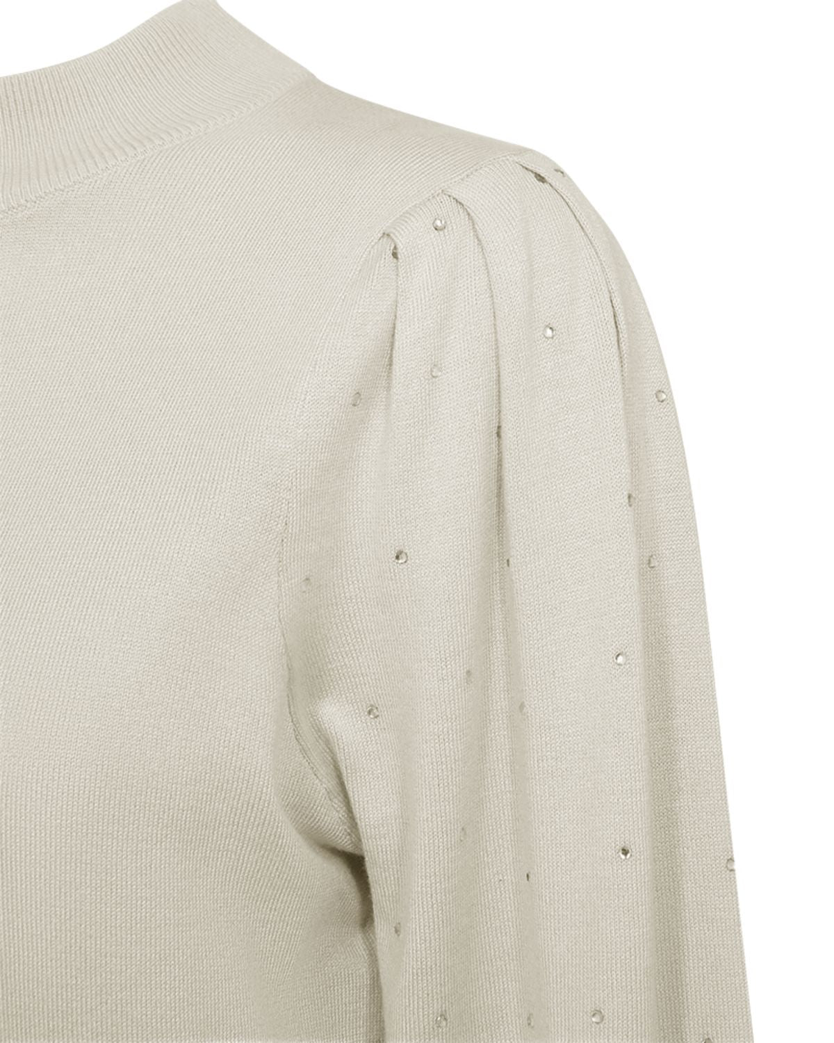 Dotka Finstickad Tröja med Strass Dam Beige Moonbeam | Smilebutiken – Freequent