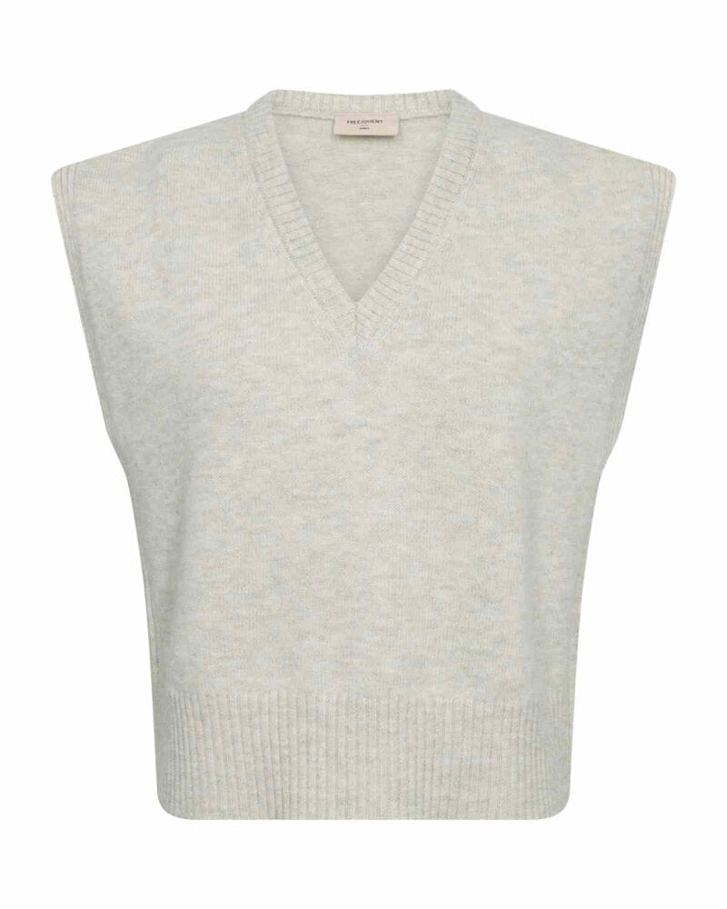 Dustin Knitted Vest Women Moonbeam Melange | Smilebutiken - Freequent
