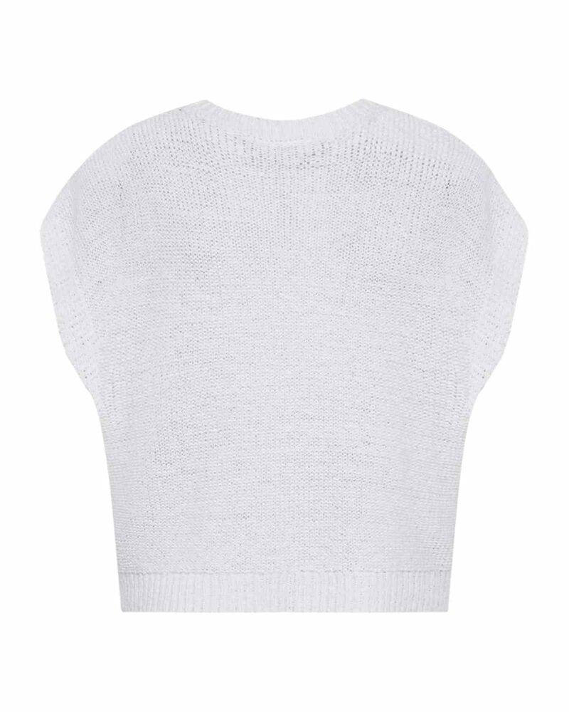 ES Tapper Knitted Vest Women Brilliant White | Smilebutiken - Freequent