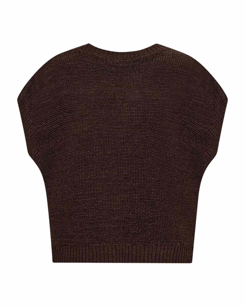 ES Tapper Stickad Väst Dam Coffee Bean | Smilebutiken - Freequent