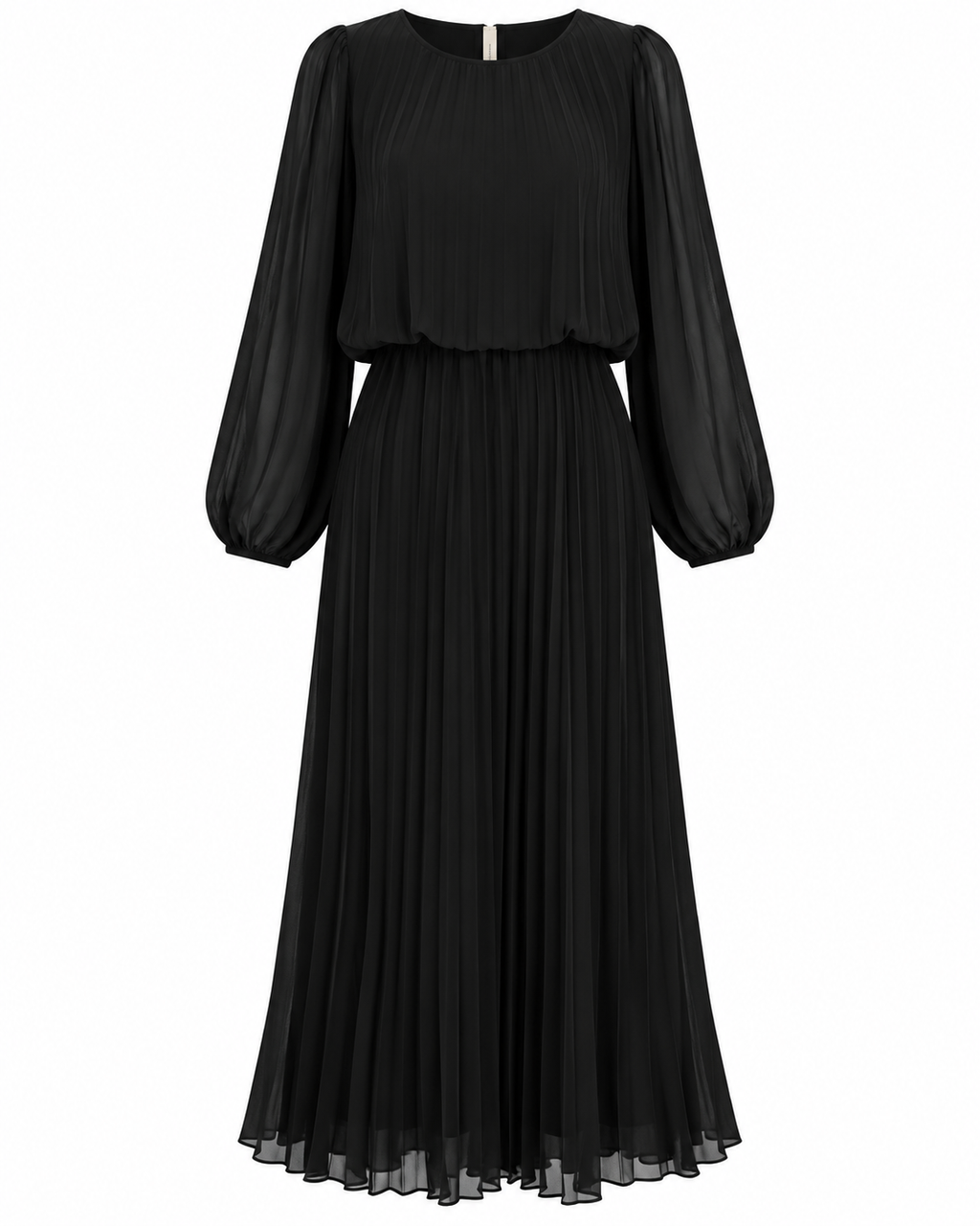 Eivor Plisserad Klänning Dam Svart Black | Smilebutiken - Caramelle Fashion