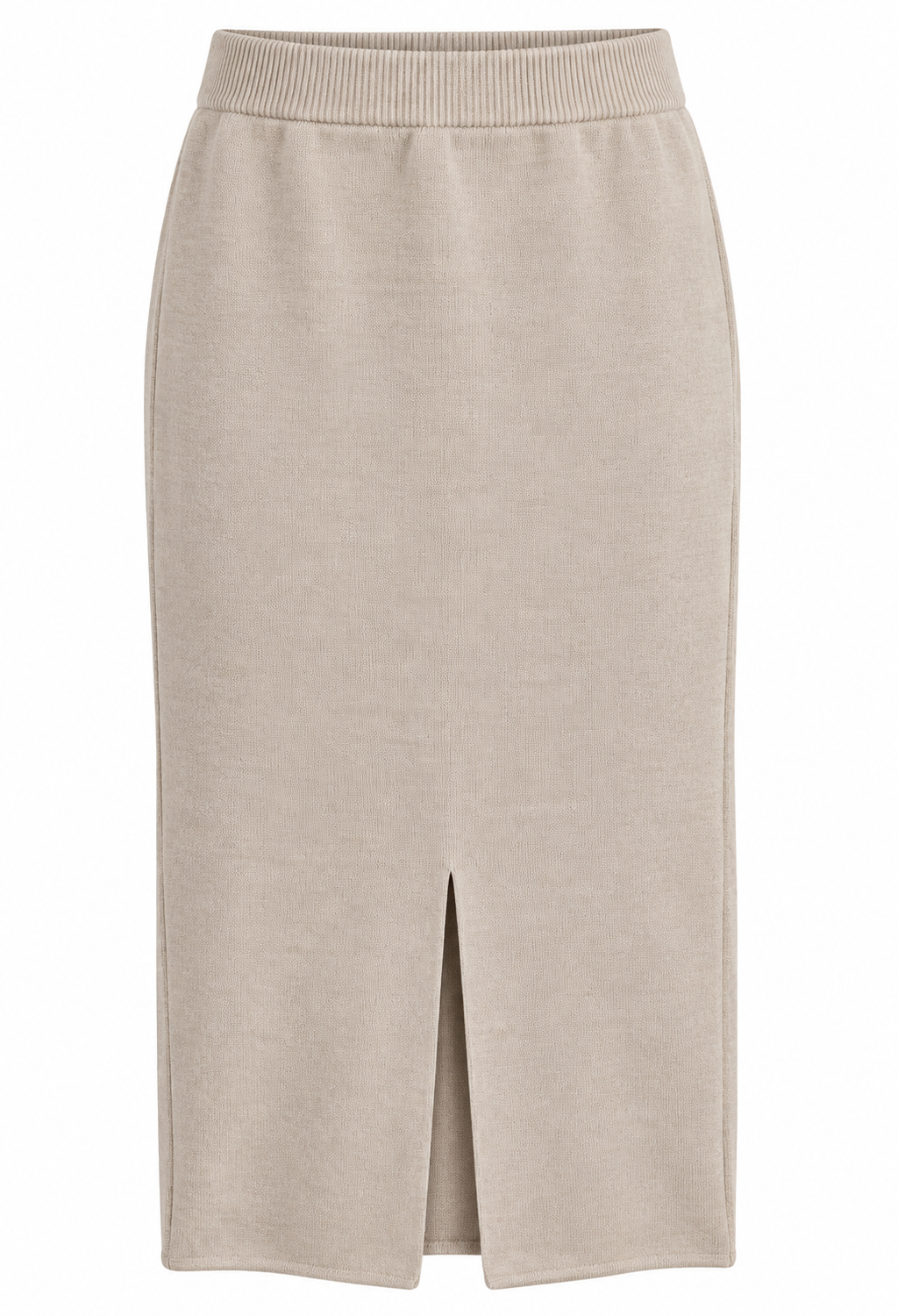 Elise Stickad Midilång Kjol Dam Beige | Smilebutiken - Chica London