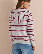 Elivra Randig Hoodie Dam Ljusgrå Light Grey Mel | Smilebutiken - Cecil