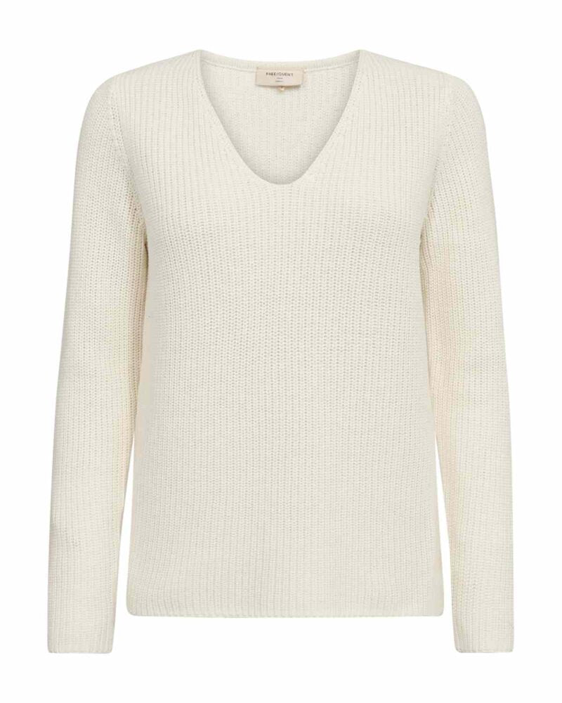 Ellis V-neck Sweater Women Off-white | Smilebutiken - Freequent