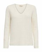 Ellis V-neck Sweater Women Off-white | Smilebutiken - Freequent