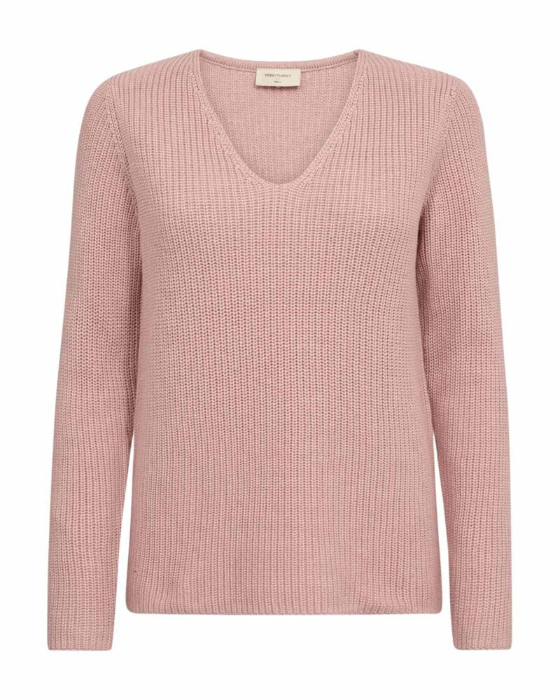Ellis V-ringad Tröja Dam Pale Mauve | Smilebutiken - Freequent
