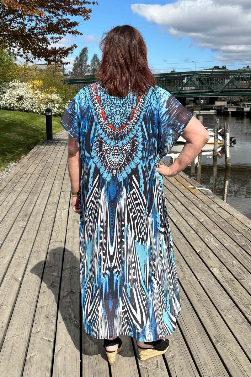 Minerva V-Neck Beach Dress Women Blue EMERAUDE