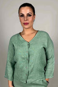 Ester Linen Blouse Women Light Green | Smilebutiken - Camicia