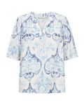 Esvespa Blus Dam Chambray Blue W Star Off-White | Smilebutiken - Freequent