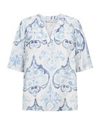 Esvespa Blus Dam Chambray Blue W Star Off-White | Smilebutiken - Freequent