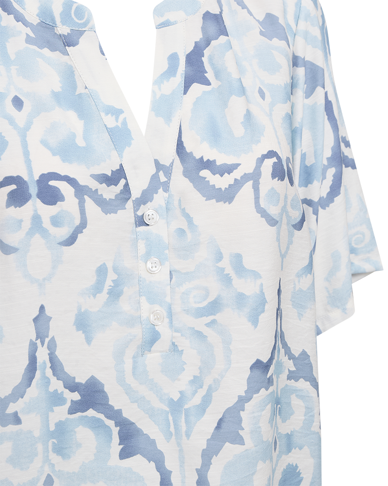 Esvespa Blus Dam Chambray Blue W Star Off-White | Smilebutiken - Freequent
