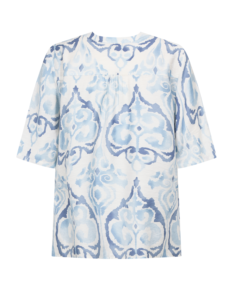 Esvespa Blus Dam Chambray Blue W Star Off-White | Smilebutiken - Freequent
