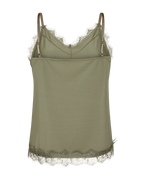Bicco Lace Linen Top Women Deep Lichen Green Freequent