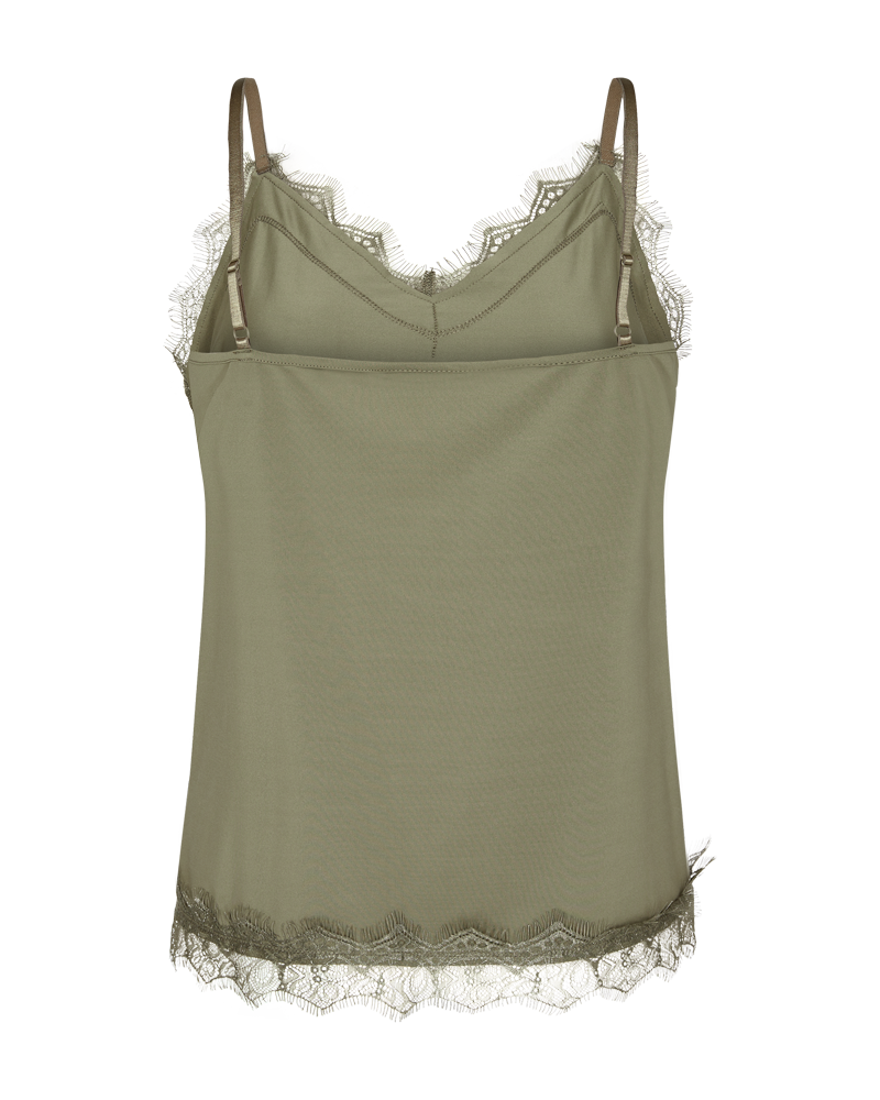 Bicco Lace Linen Top Women Deep Lichen Green Freequent