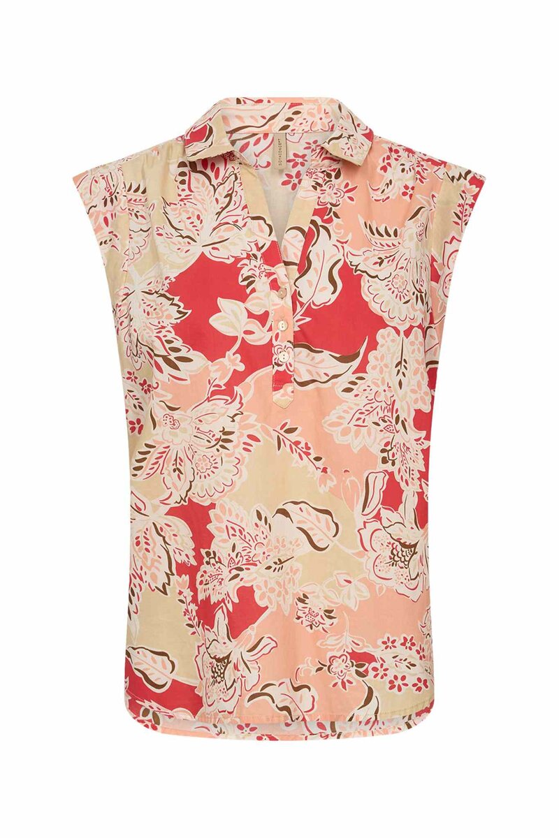 Faldine 1 Ärmlös Blus Dam Bittersweet Combi | Smilebutiken - Soyaconcept