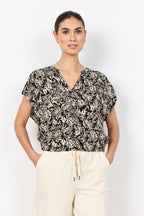 Faye 2 Kortärmad Blus Dam Black Combi | Smilebutiken - Soyaconcept