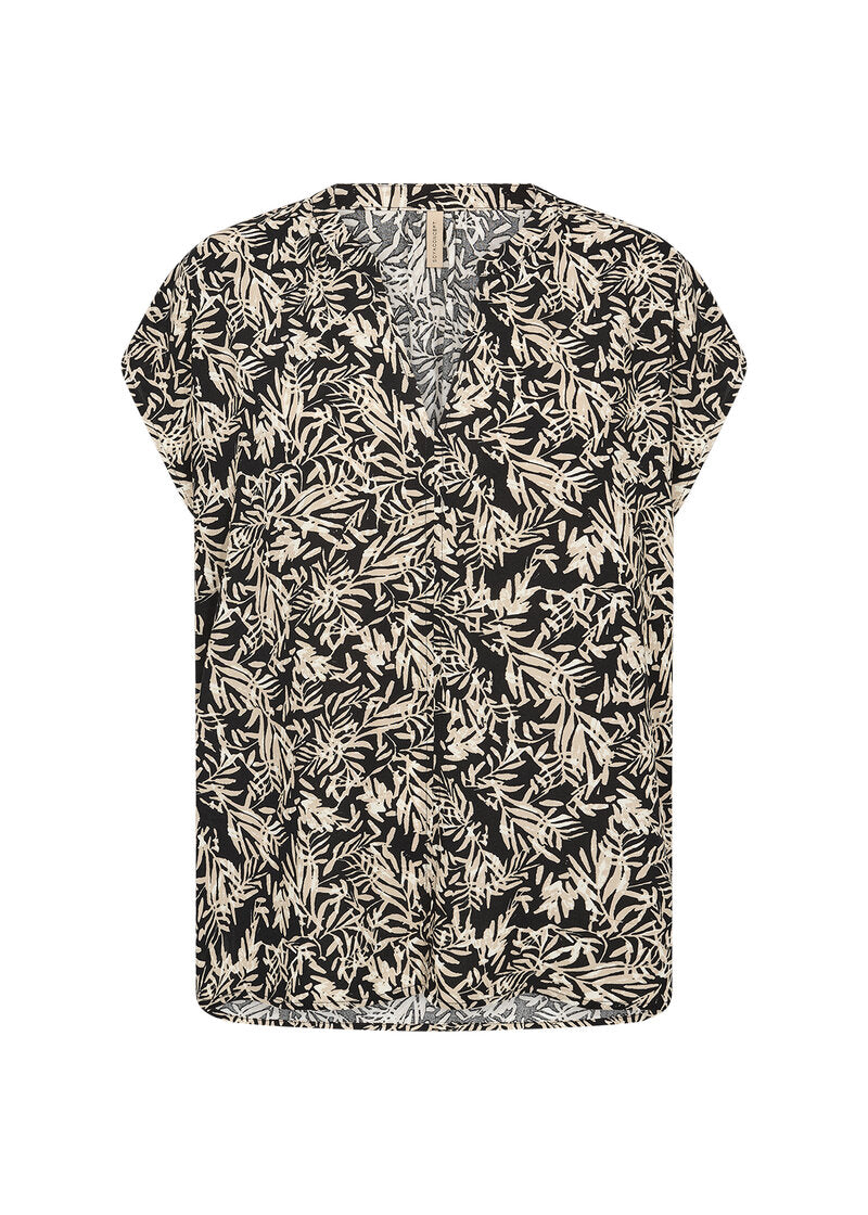 Faye 2 Kortärmad Blus Dam Black Combi | Smilebutiken - Soyaconcept