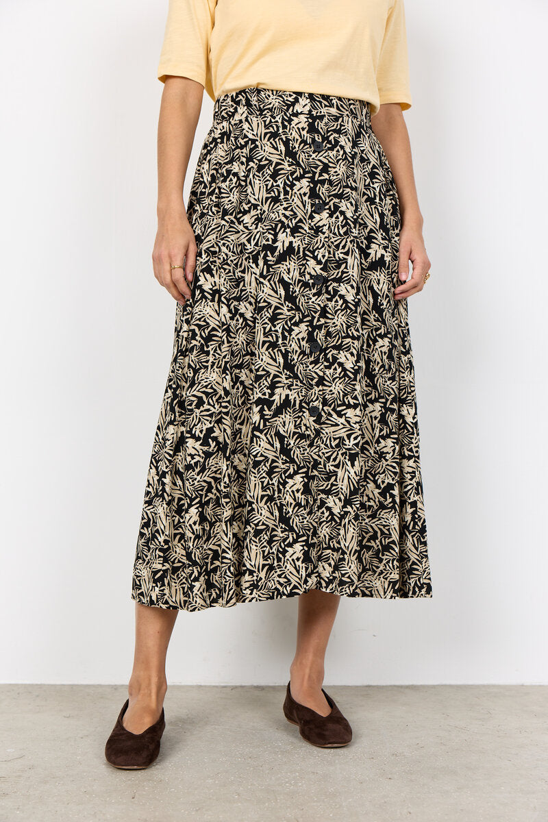 Faye 5 Midikjol Dam Black Combi | Smilebutiken - Soyaconcept
