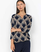 Felicity 555 Top Women Navy Combi | Smilebutiken - Soyaconcept