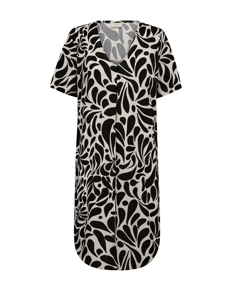 Floi Patterned Dress Women Moonbeam W Black | Smilebutiken - Freequent