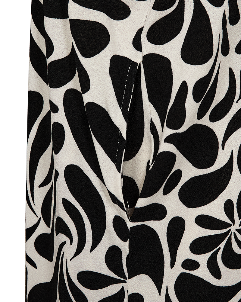Floi Patterned Dress Women Moonbeam W Black | Smilebutiken - Freequent