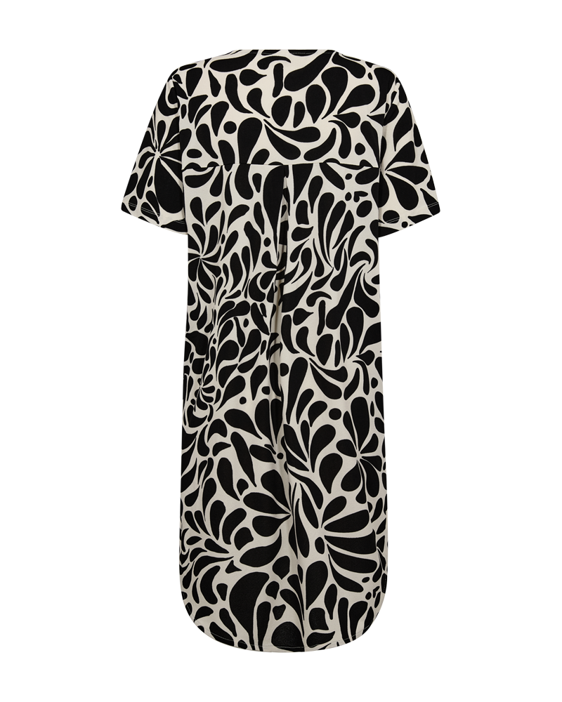 Floi Patterned Dress Women Moonbeam W Black | Smilebutiken - Freequent