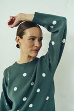 Flow Pullover Dam Dark Forest W Star Off-White | Smilebutiken - Freequent