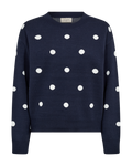 Flow Pullover Dam Navy Blazer W Star Off-White | Smilebutiken - Freequent