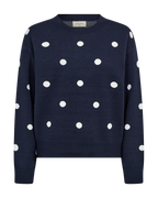 Flow Pullover Women Navy Blazer W Star Off-White | Smilebutiken - Freequent