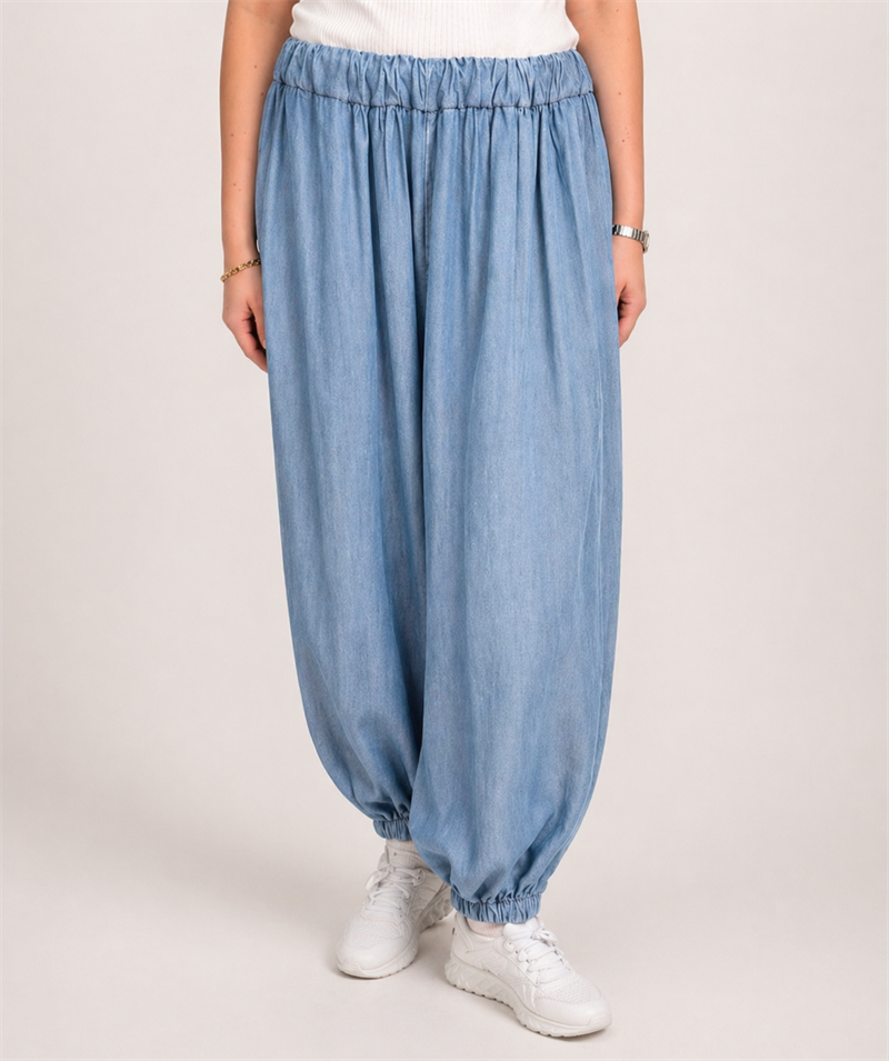 Frederica Balloon Trousers Women Medium Blue Chica London | Smilebutiken - Caramelle Fashion
