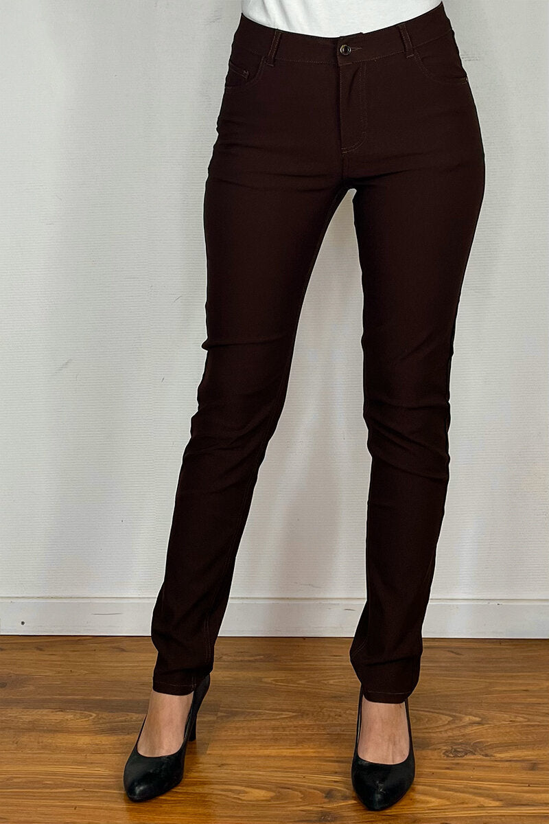 Adina Stretch Trousers Women Coffee Bean Freequent