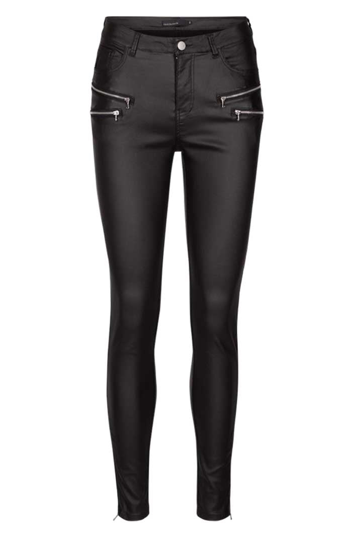 Aida Cooper 7/8 Faux Leather Women Dark Grey - Freequent